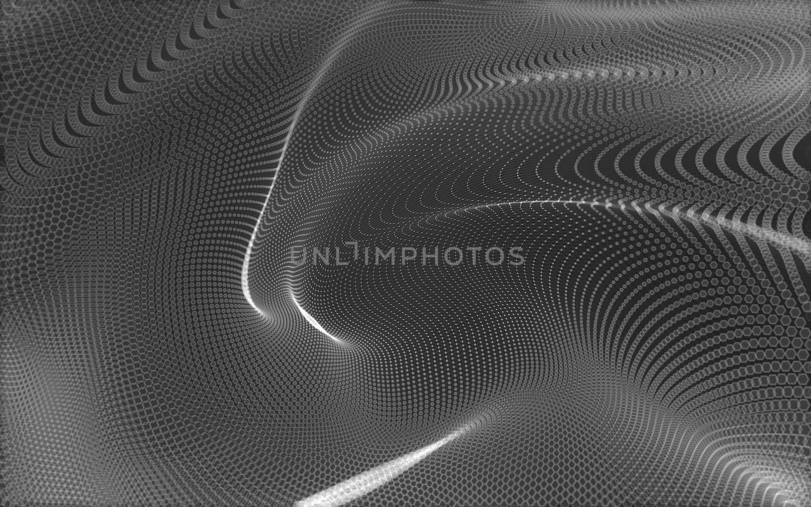 Abstract polygonal space low poly dark background with connecting dots and lines. Connection structure. 3d rendering