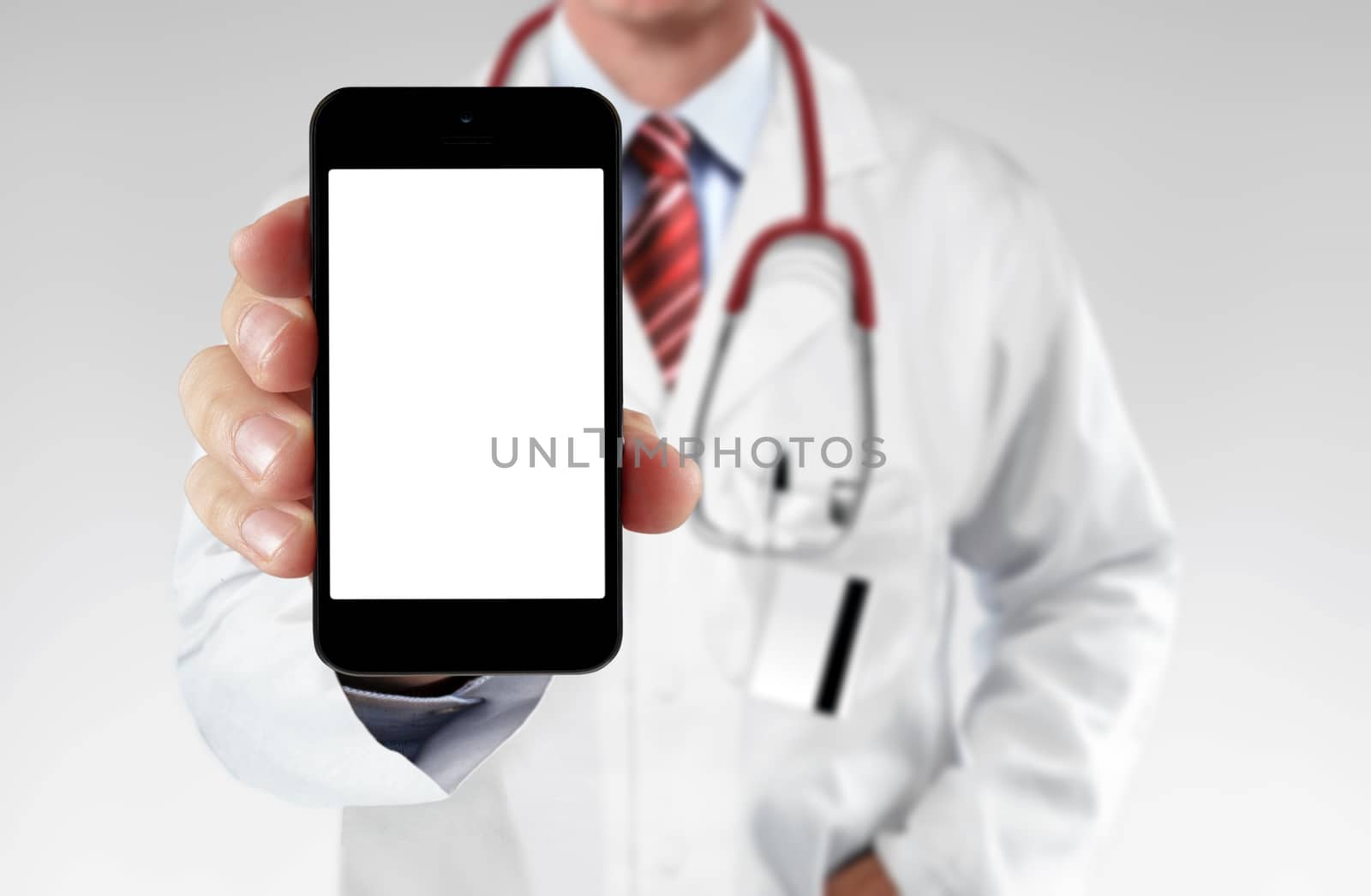 Doctor showing information on a smartphone by razihusin