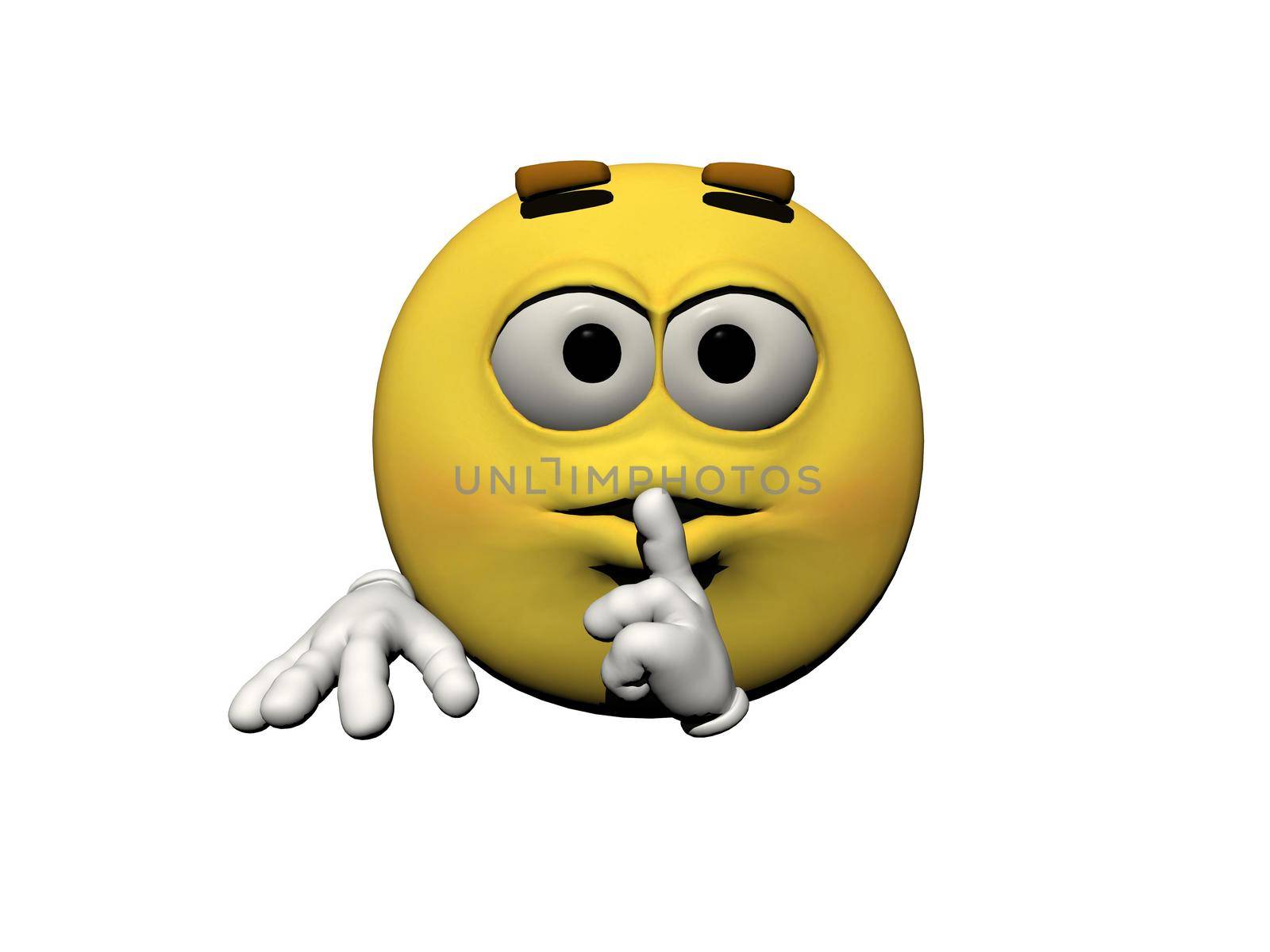 emoticon demand silence isolated in white background