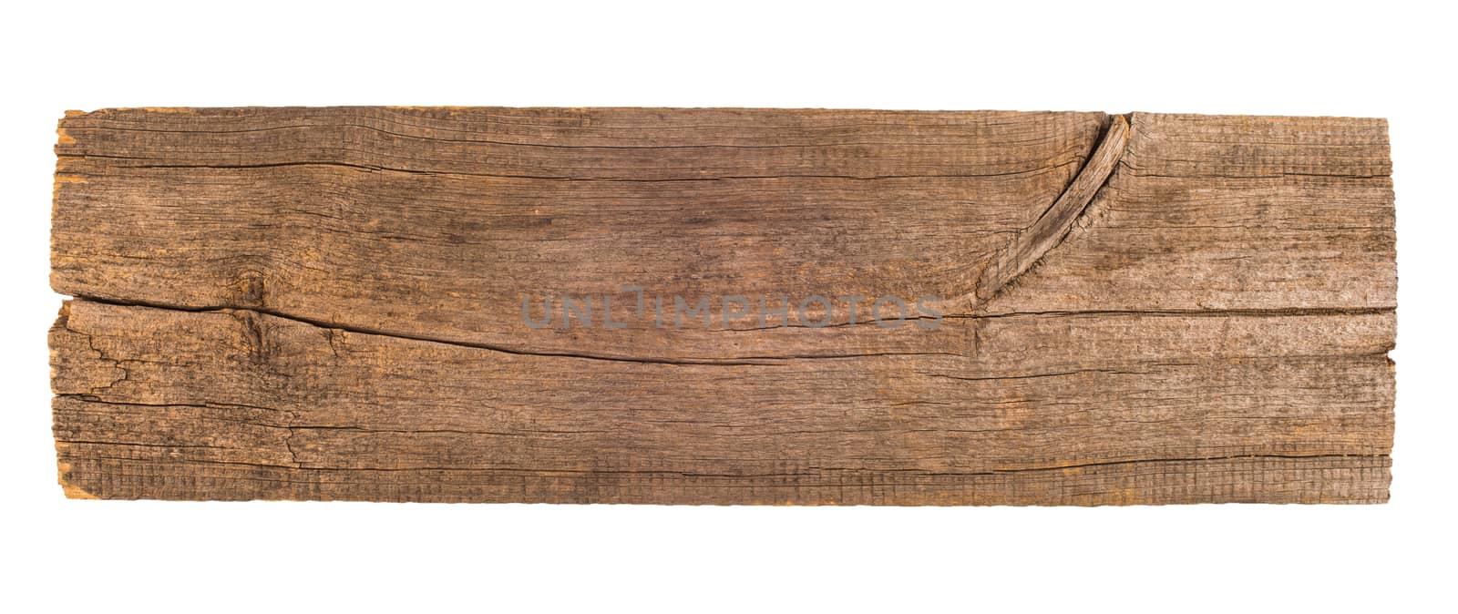 Old wooden board isolated on white background by DGolbay
