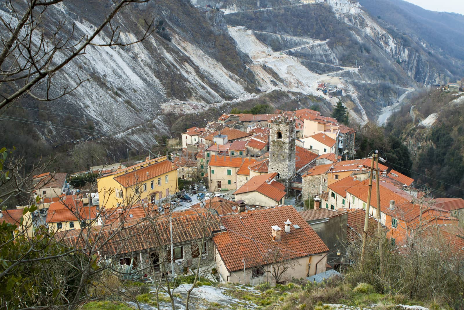 Ancient town set in the marblr quarries, famous for the production of lard