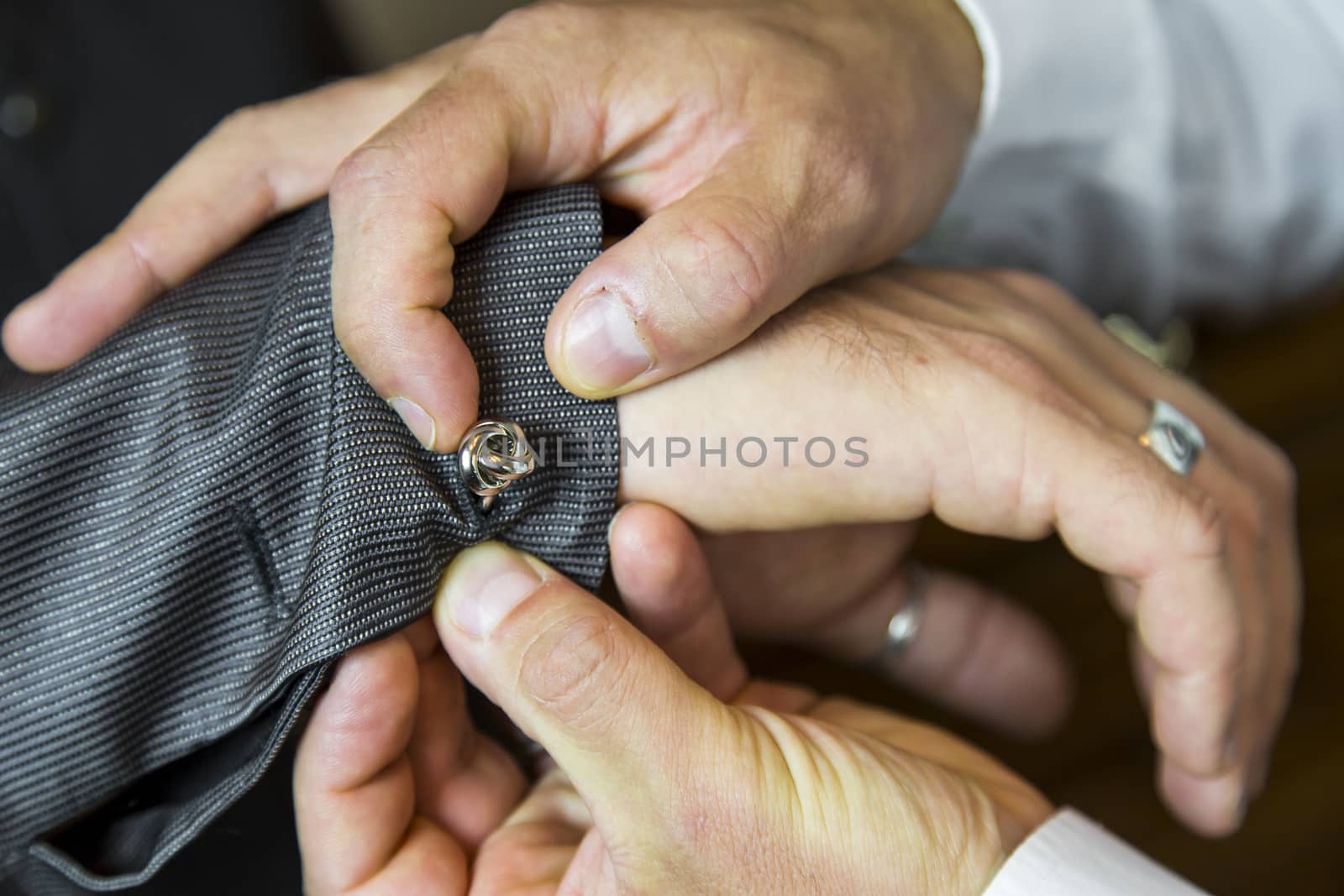 Close up view of a jewel to groom shirt