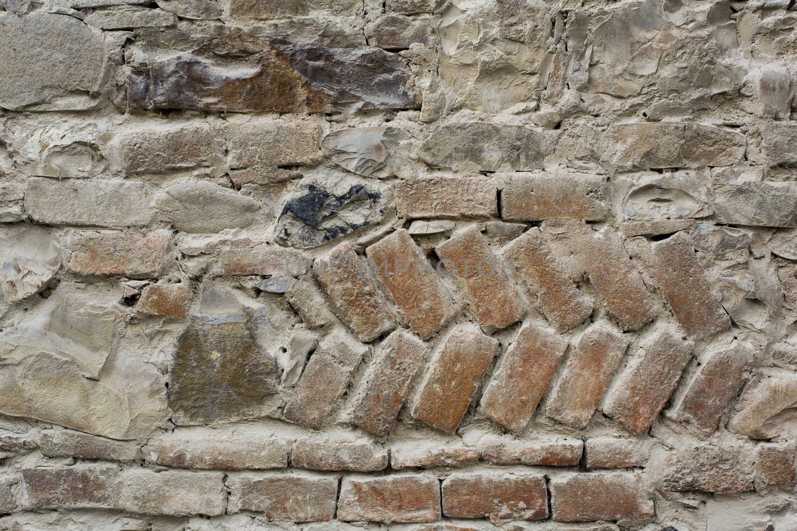 View of a detail of an ancient wall