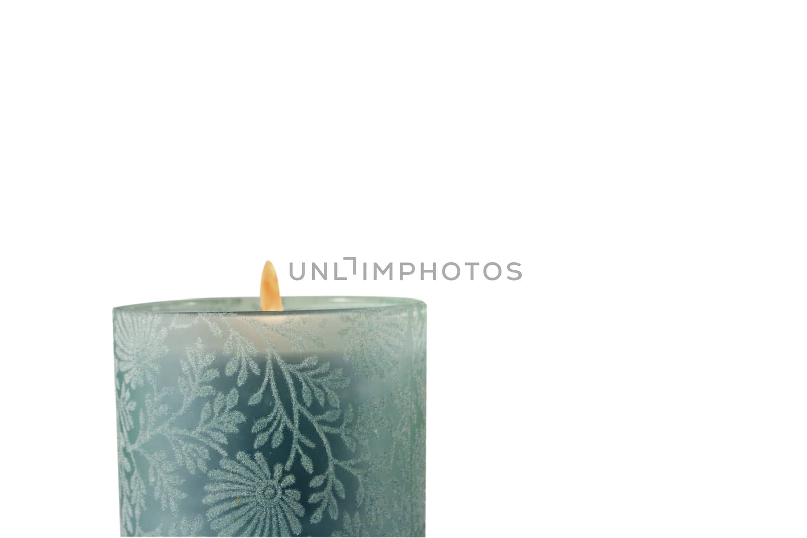Green Candle on white background