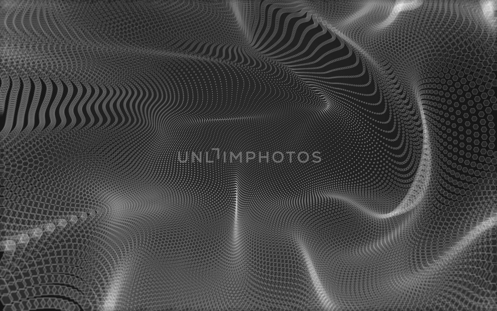 Abstract polygonal space low poly dark background with connecting dots and lines. Connection structure. 3d rendering