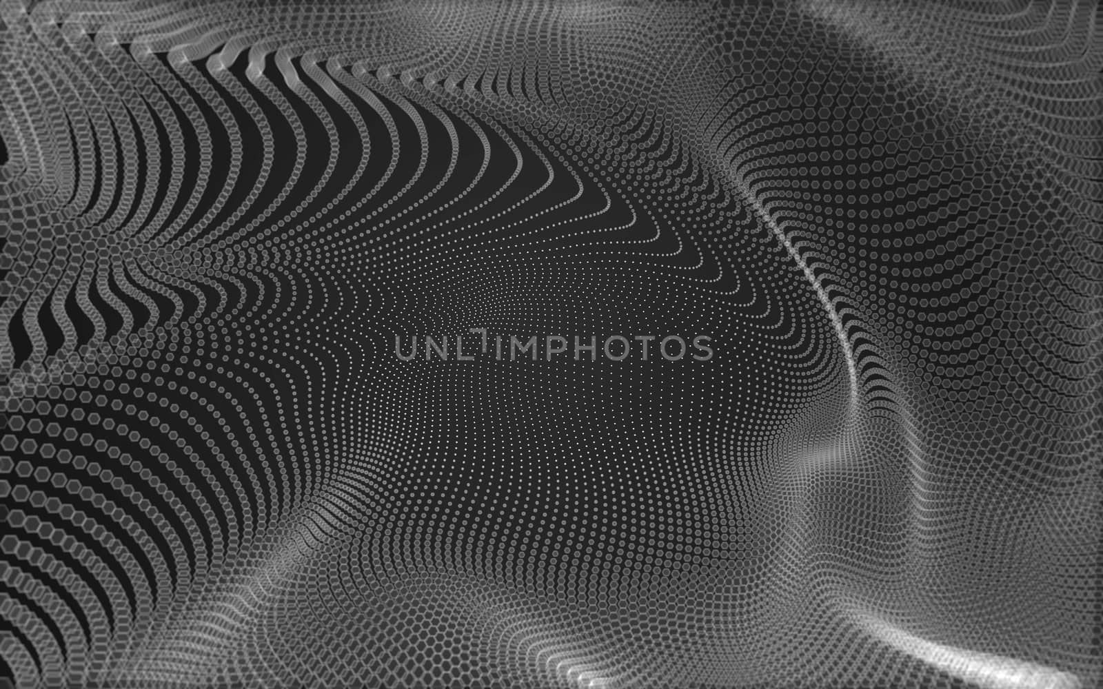 Abstract polygonal space low poly dark background with connecting dots and lines. Connection structure. 3d rendering