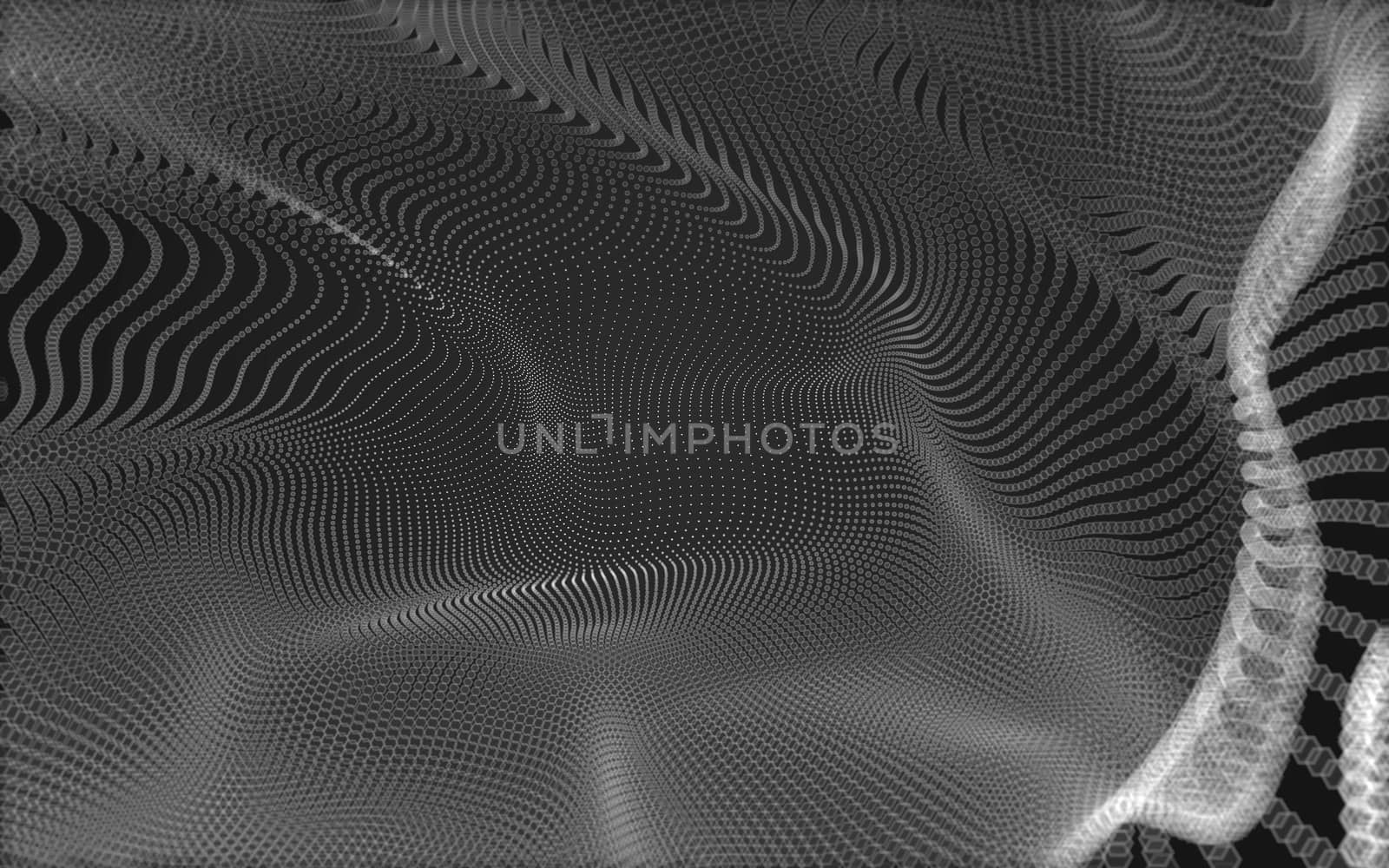 Abstract polygonal space low poly dark background with connecting dots and lines. Connection structure. 3d rendering