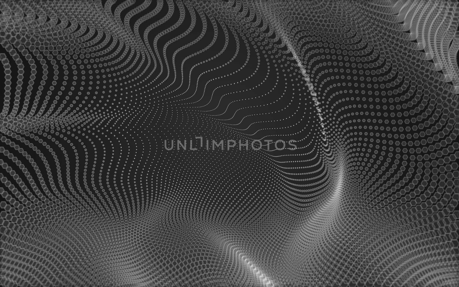 Abstract polygonal space low poly dark background with connecting dots and lines. Connection structure. 3d rendering