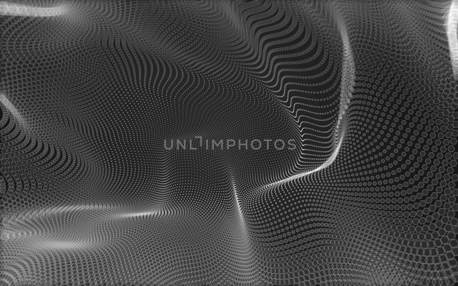 Abstract polygonal space low poly dark background with connecting dots and lines. Connection structure. 3d rendering