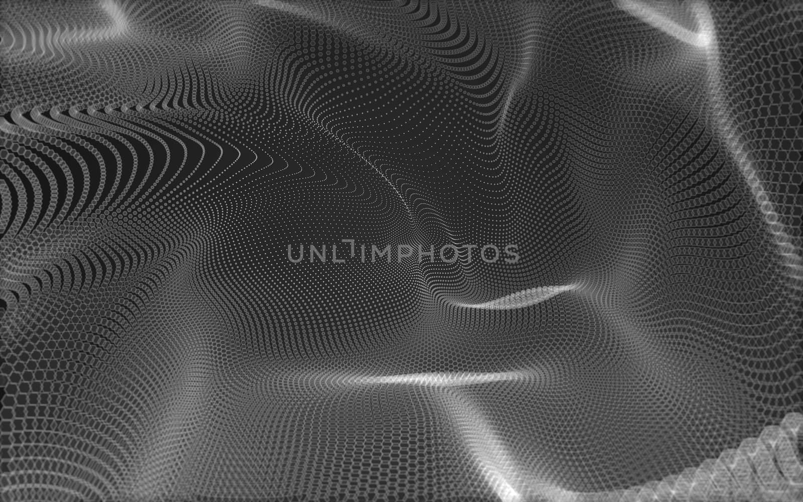 Abstract polygonal space low poly dark background with connecting dots and lines. Connection structure. 3d rendering