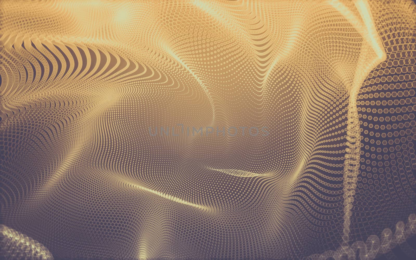 Abstract polygonal space low poly dark background with connecting dots and lines. Connection structure. 3d rendering