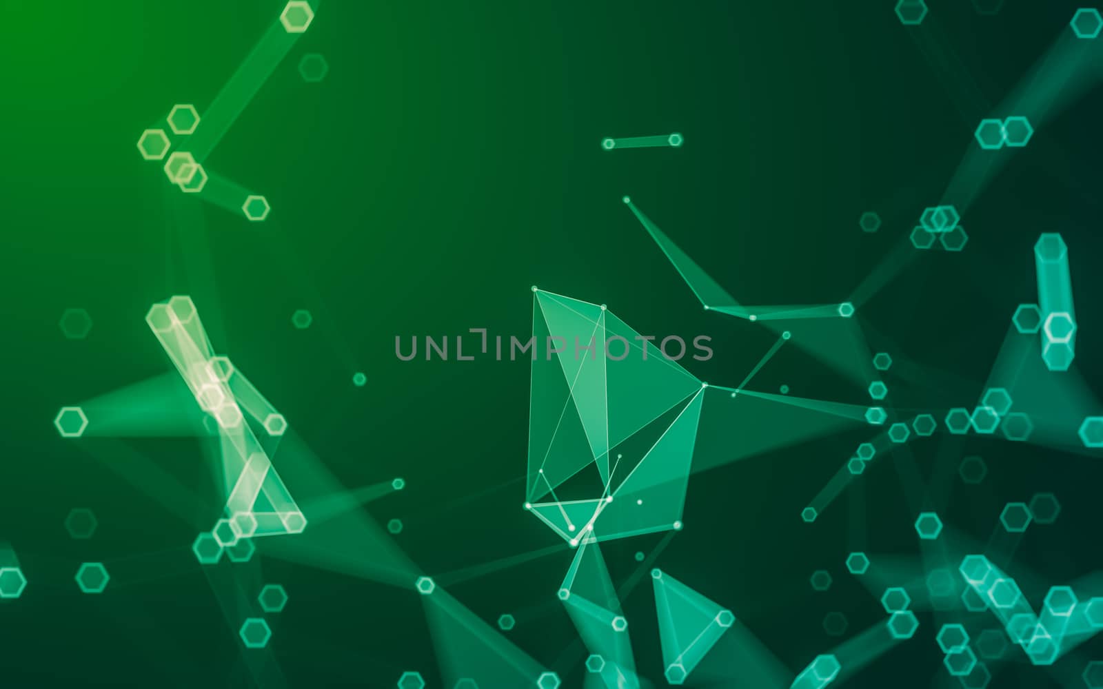 Abstract polygonal space low poly dark background with connecting dots and lines. Connection structure. 3d rendering