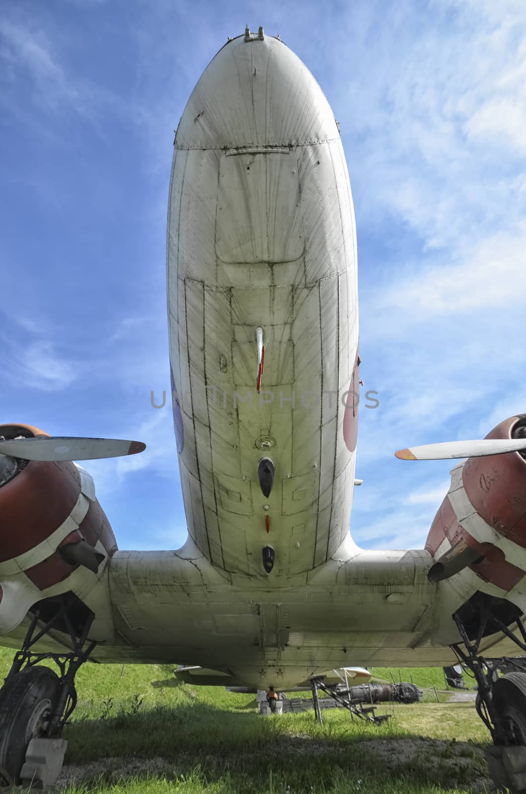 Bottom view of the famous DC-3 aircraft