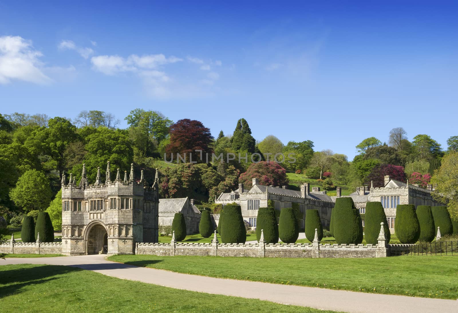 Main Entrance at Lynhydrock Castle in Cornwall, UK.