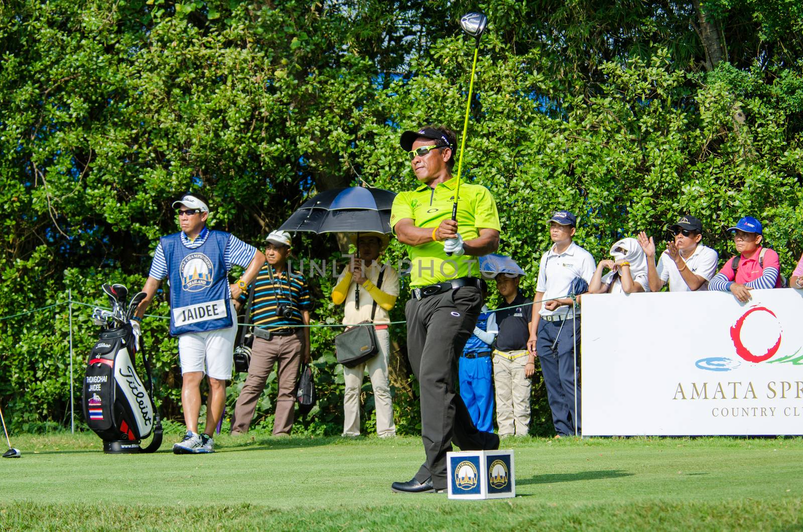 CHONBURI - DECEMBER 13 : Thongchai Jaidee of Thailand player in Thailand Golf Championship 2015 at Amata Spring Country Club on December 13, 2015 in Chonburi, Thailand.