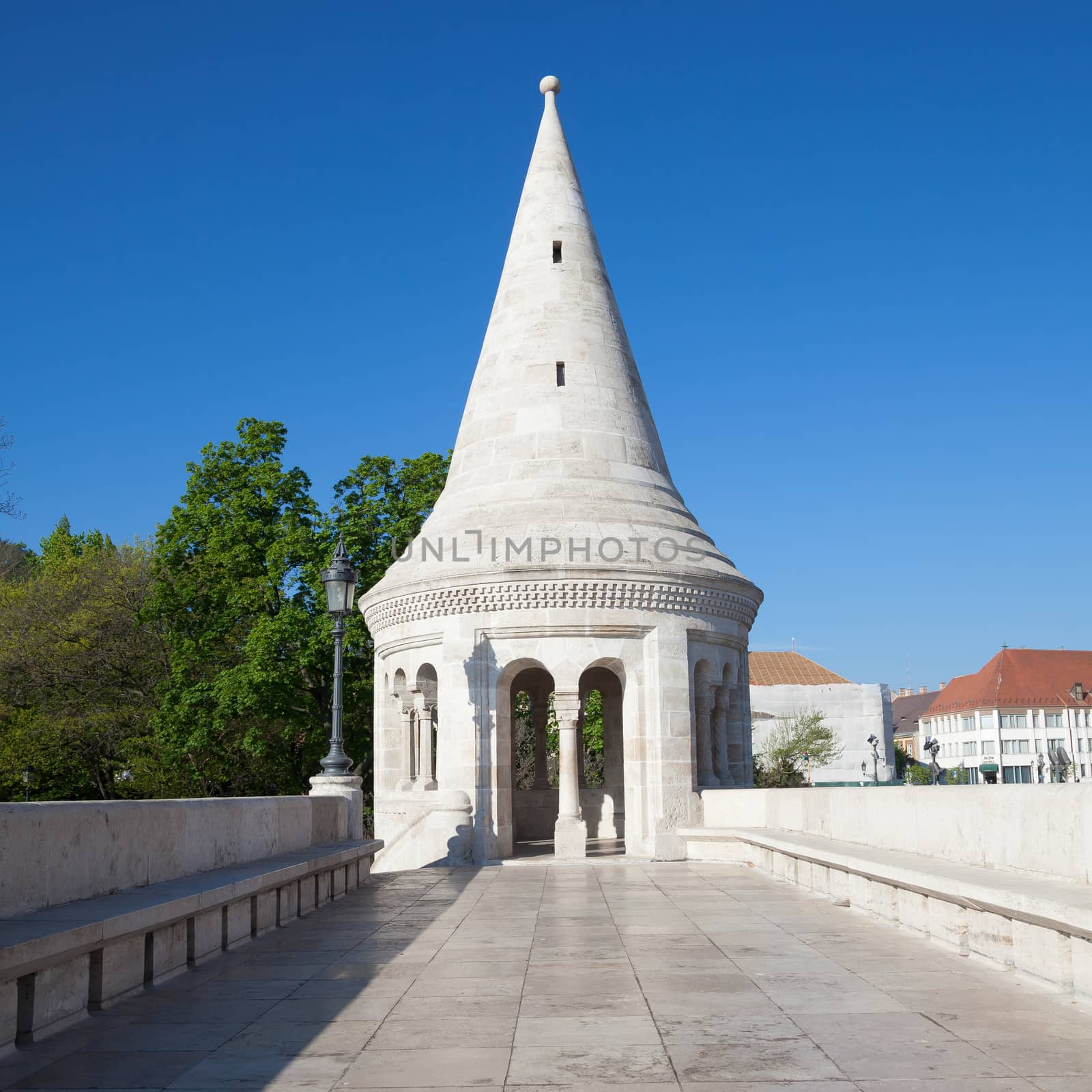 Fisherman's Bastion is a terrace in neo-Gothic and neo-Romanesque style, Budapest famous landmark