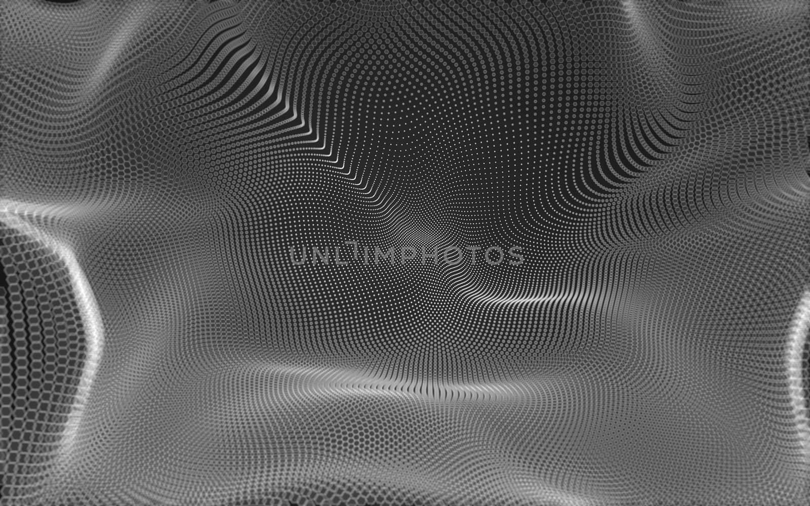 Abstract polygonal space low poly dark background with connecting dots and lines. Connection structure. 3d rendering