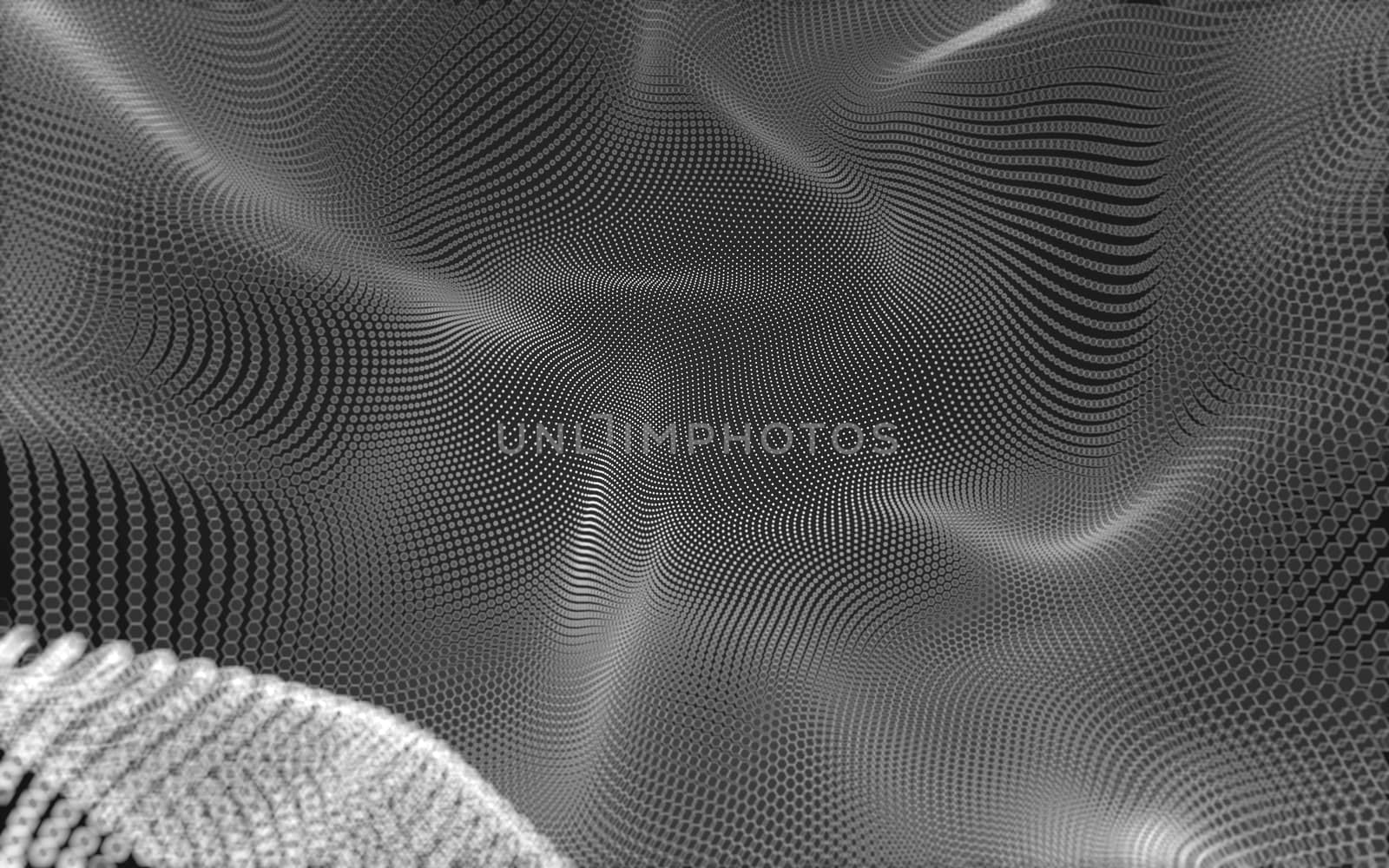 Abstract polygonal space low poly dark background with connecting dots and lines. Connection structure. 3d rendering