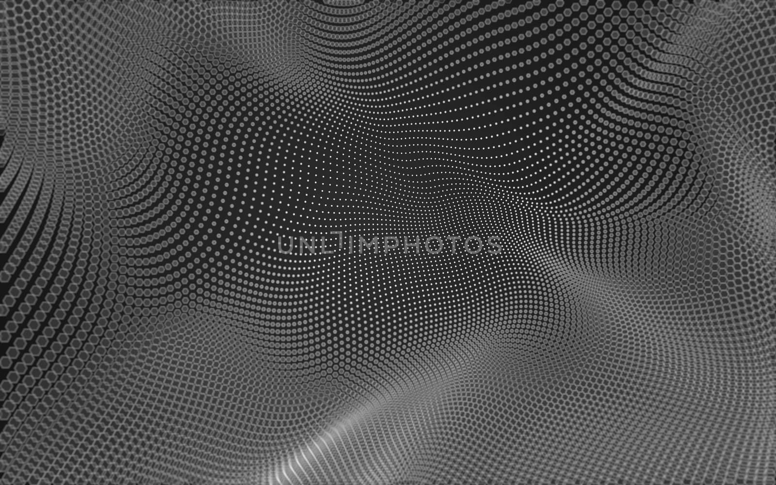 Abstract polygonal space low poly dark background with connecting dots and lines. Connection structure. 3d rendering