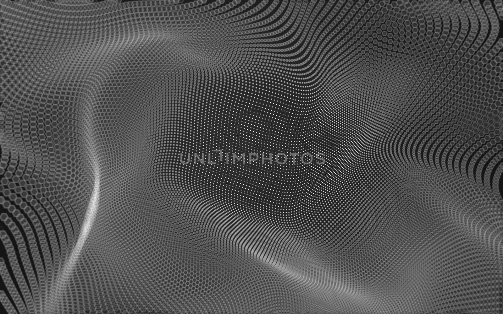 Abstract polygonal space low poly dark background with connecting dots and lines. Connection structure. 3d rendering