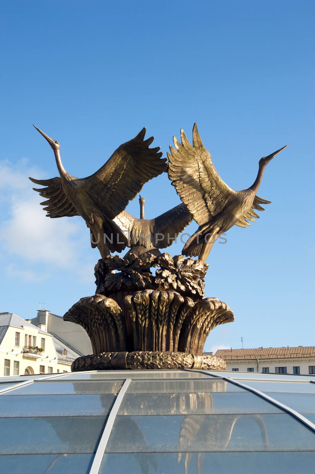 Stork statue on Independence Square in Minsk