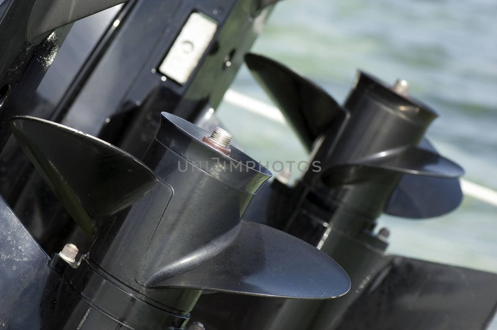 Motorboat engine closeup