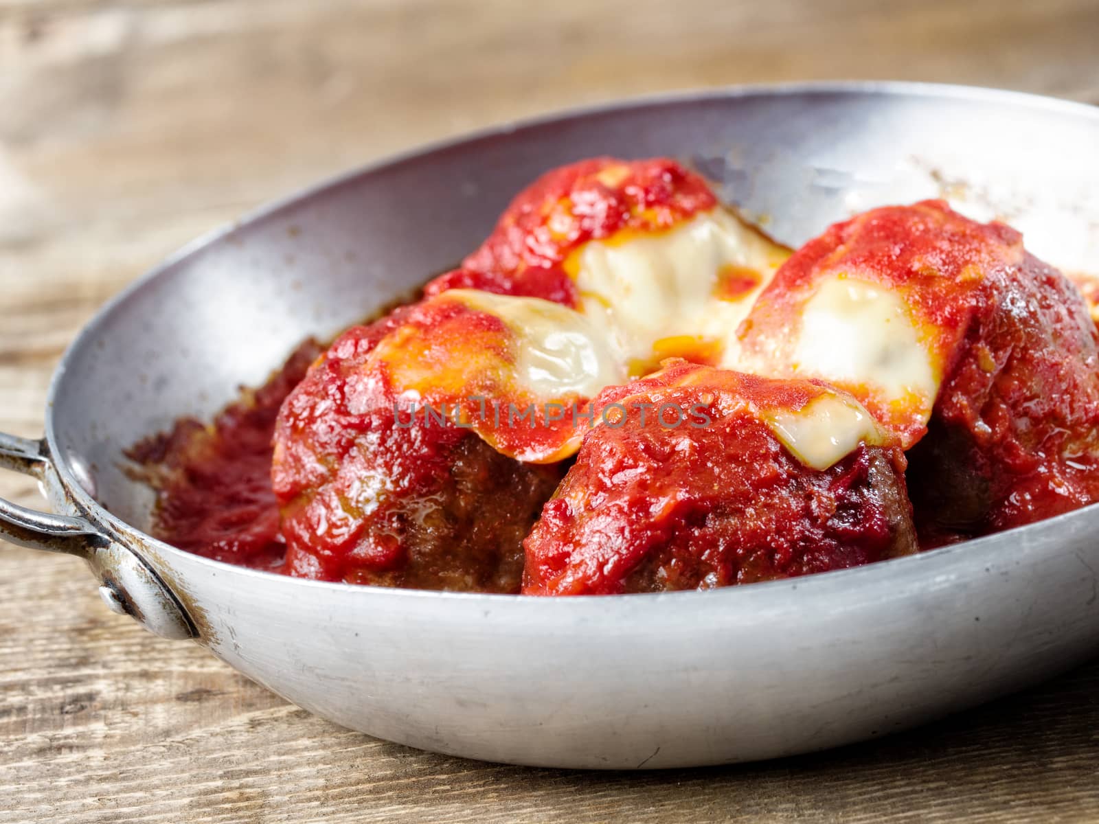 traditional classic italian meatball in tomato sauce by zkruger
