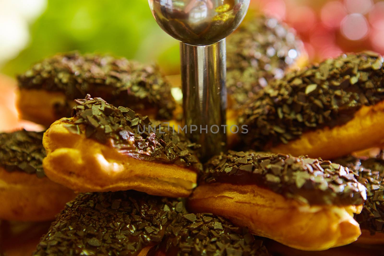 Dessert table for a party. akes and sweetness. Shallow dof
