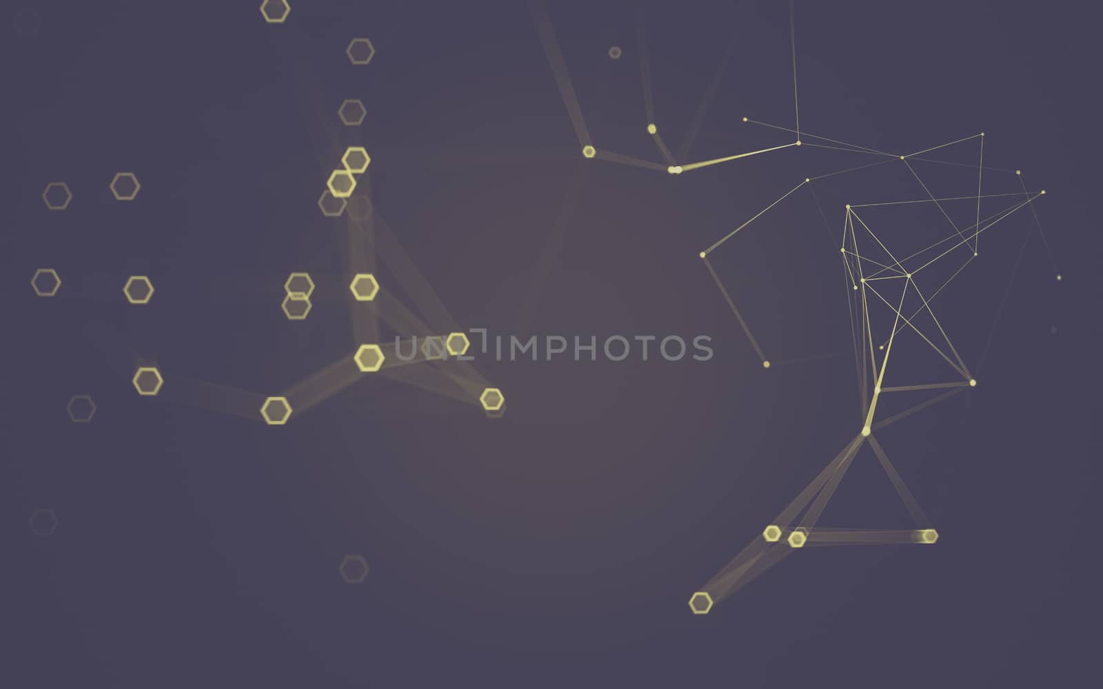 Abstract polygonal space low poly dark background with connecting dots and lines. Connection structure. 3d rendering