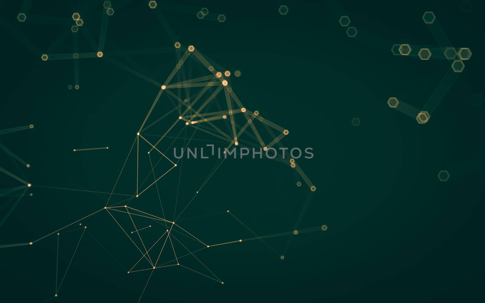 Abstract polygonal space low poly dark background with connecting dots and lines. Connection structure. 3d rendering