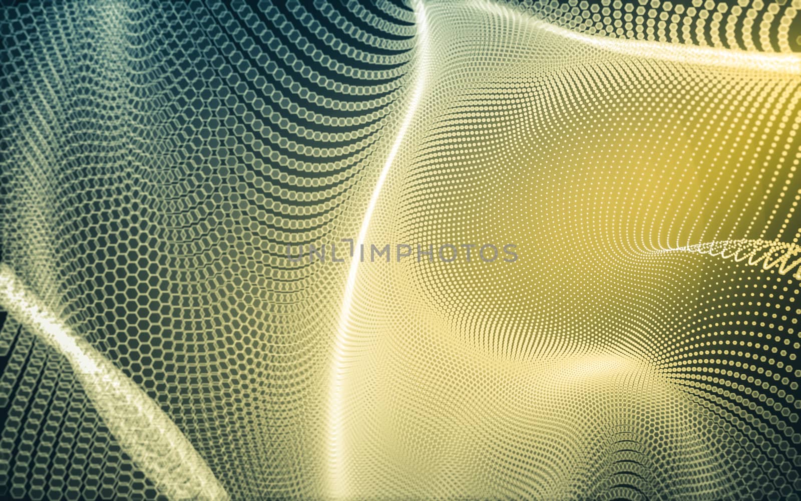 Abstract polygonal space low poly dark background with connecting dots and lines. Connection structure. 3d rendering