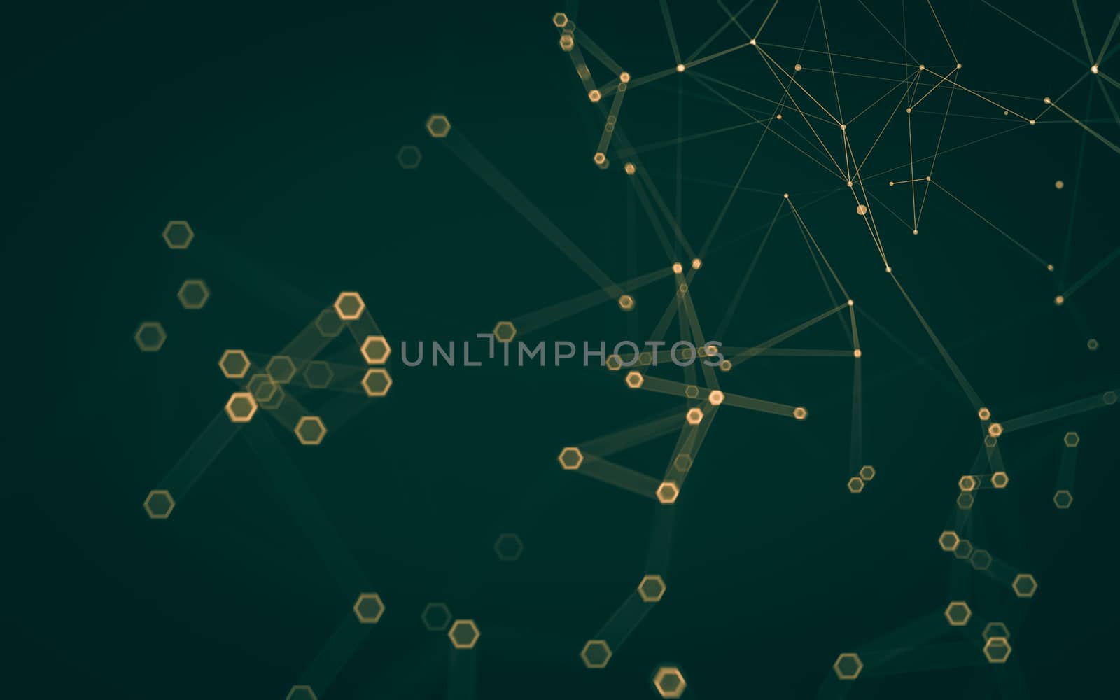 Abstract polygonal space low poly dark background with connecting dots and lines. Connection structure. 3d rendering