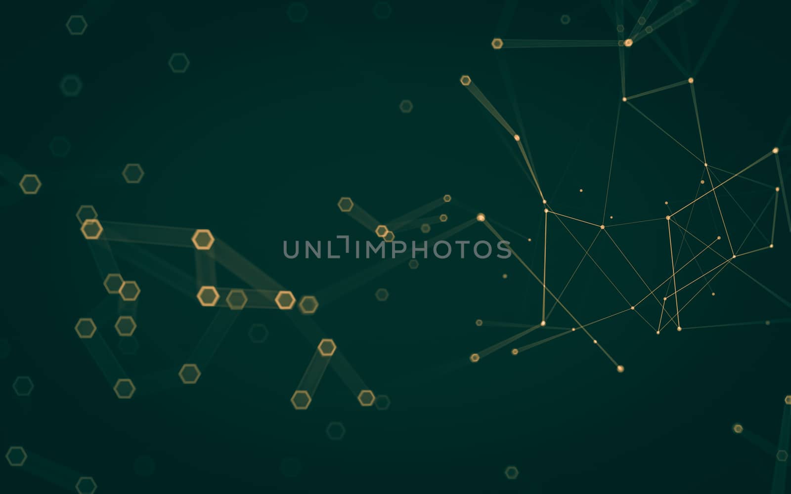 Abstract polygonal space low poly dark background with connecting dots and lines. Connection structure. 3d rendering