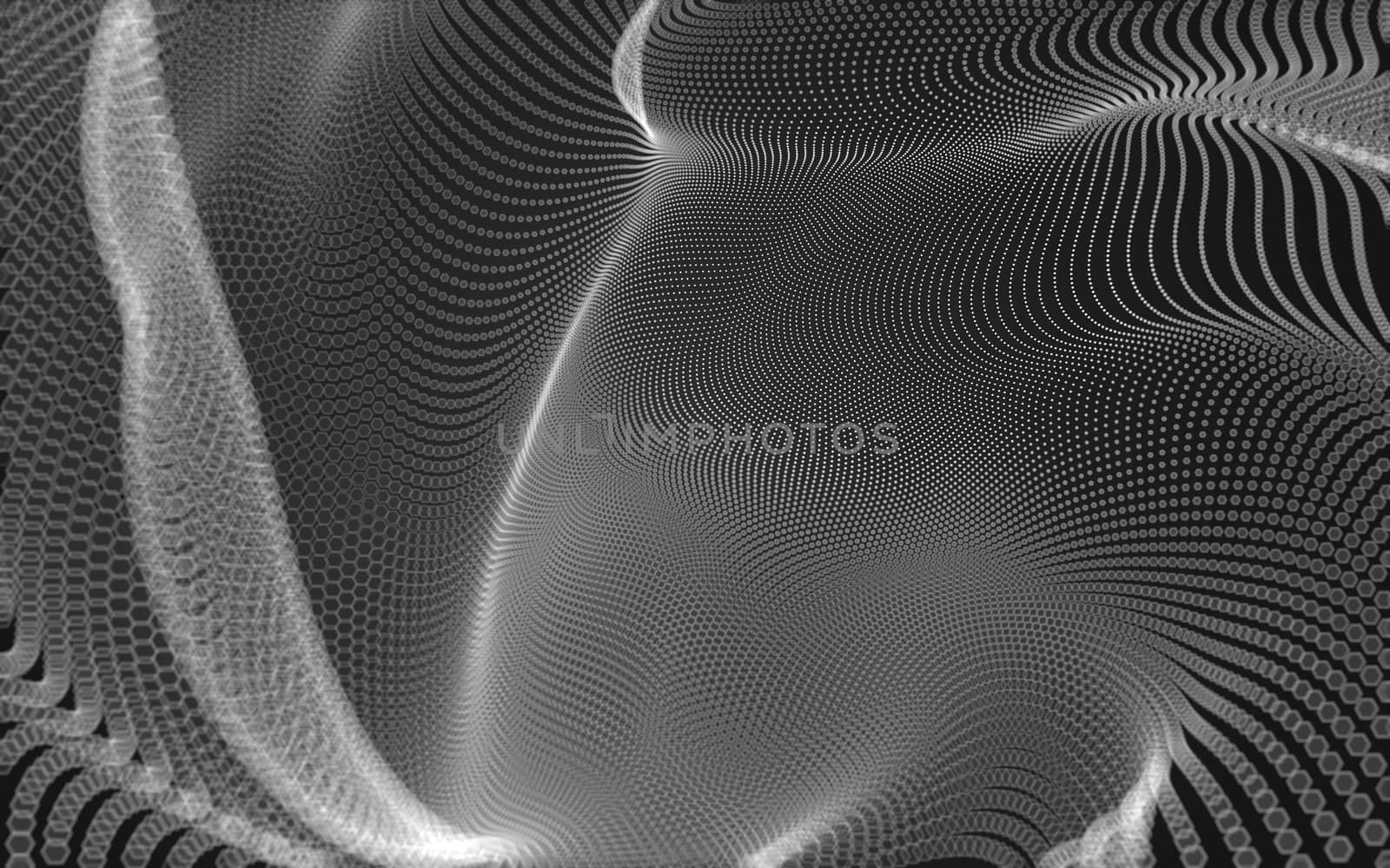 Abstract polygonal space low poly dark background with connecting dots and lines. Connection structure. 3d rendering