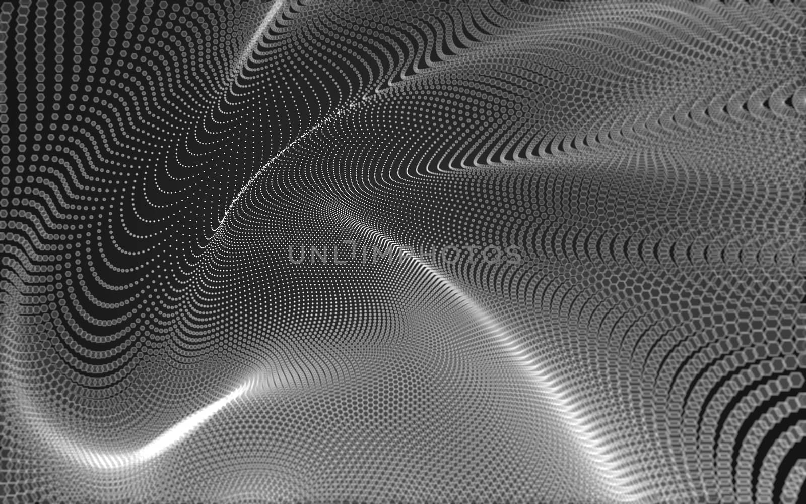 Abstract polygonal space low poly dark background with connecting dots and lines. Connection structure. 3d rendering