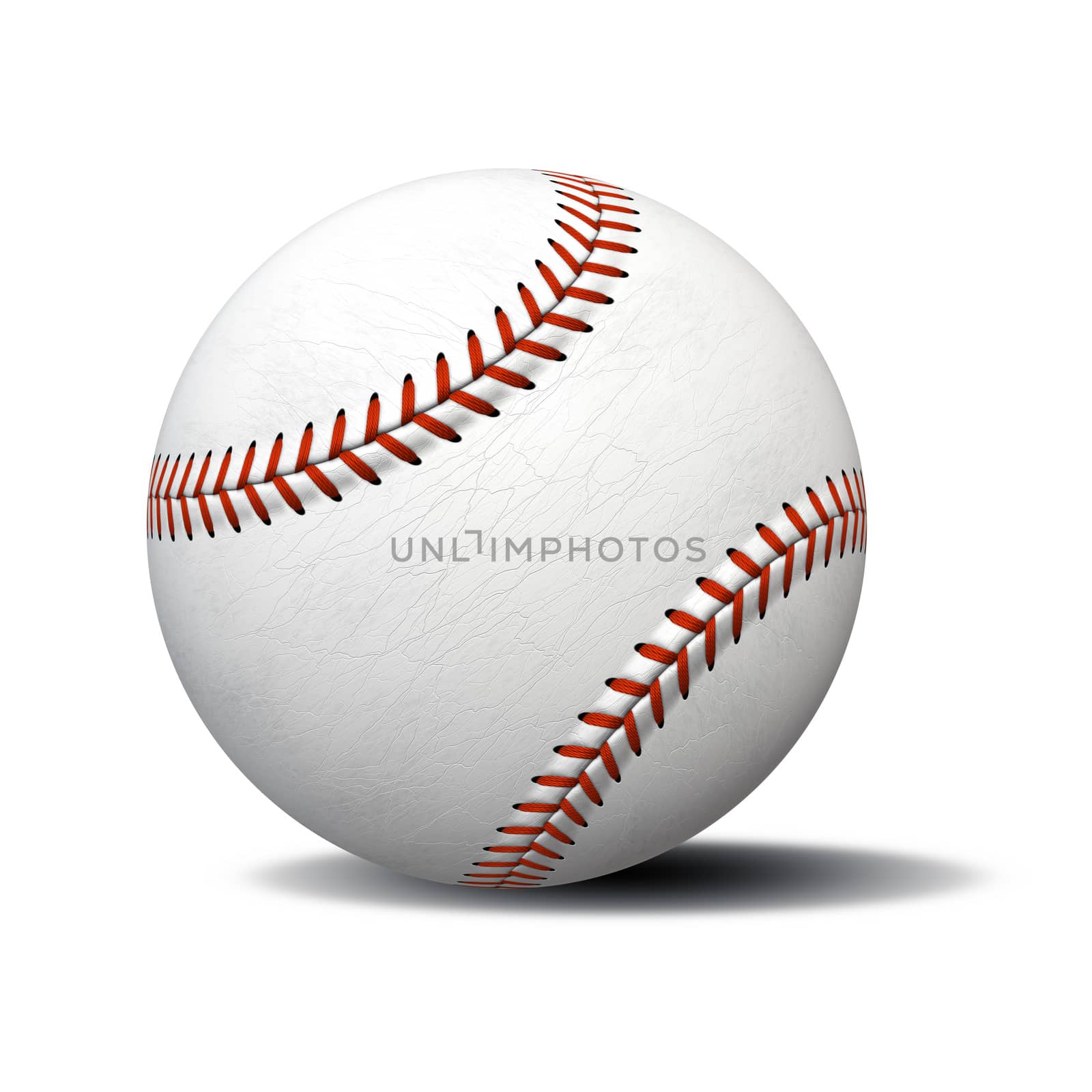 2d illustration of a typical white baseball