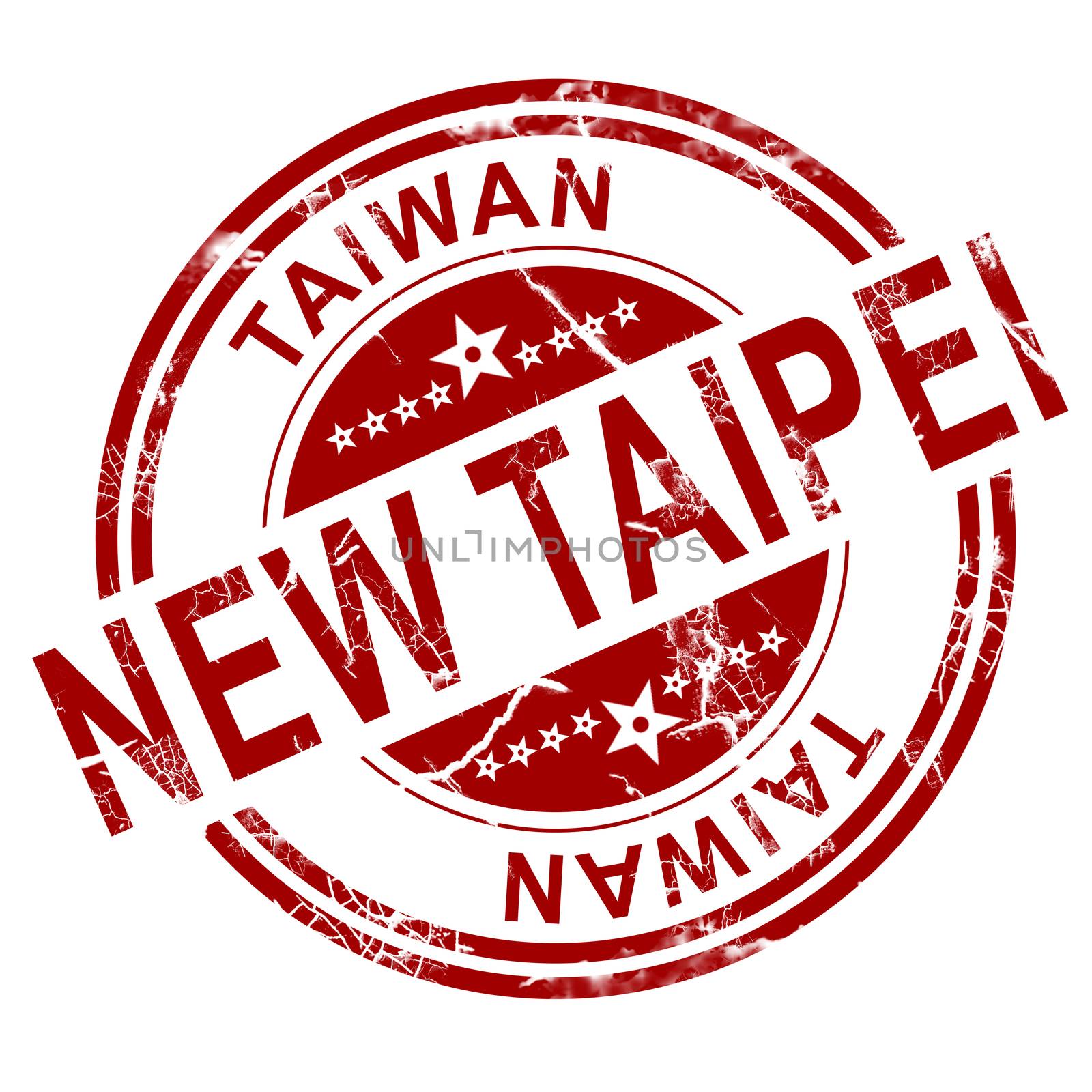 Red New Taipei stamp by tang90246