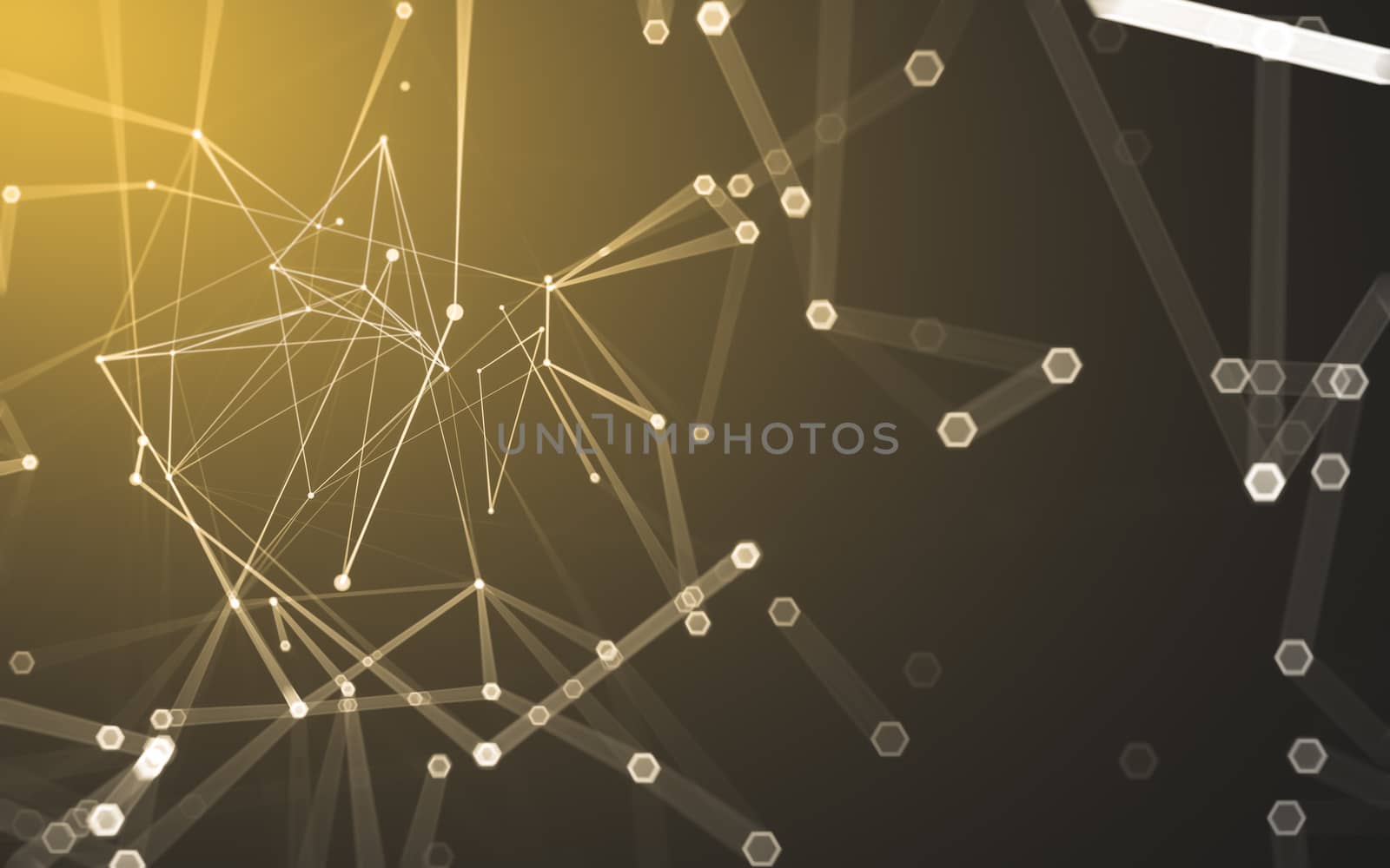 Abstract polygonal space low poly dark background with connecting dots and lines. Connection structure. 3d rendering