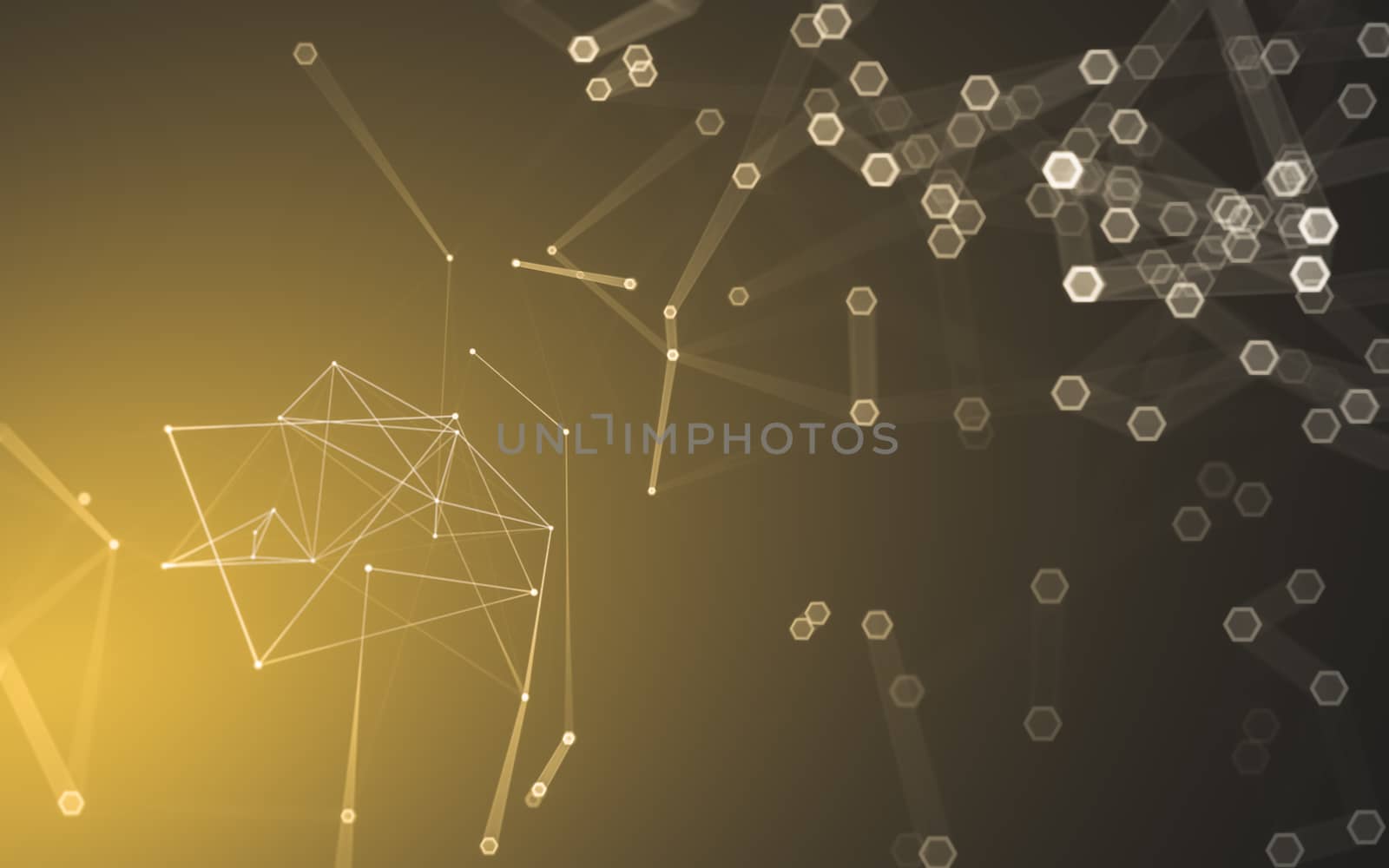 Abstract polygonal space low poly dark background, 3d rendering by teerawit