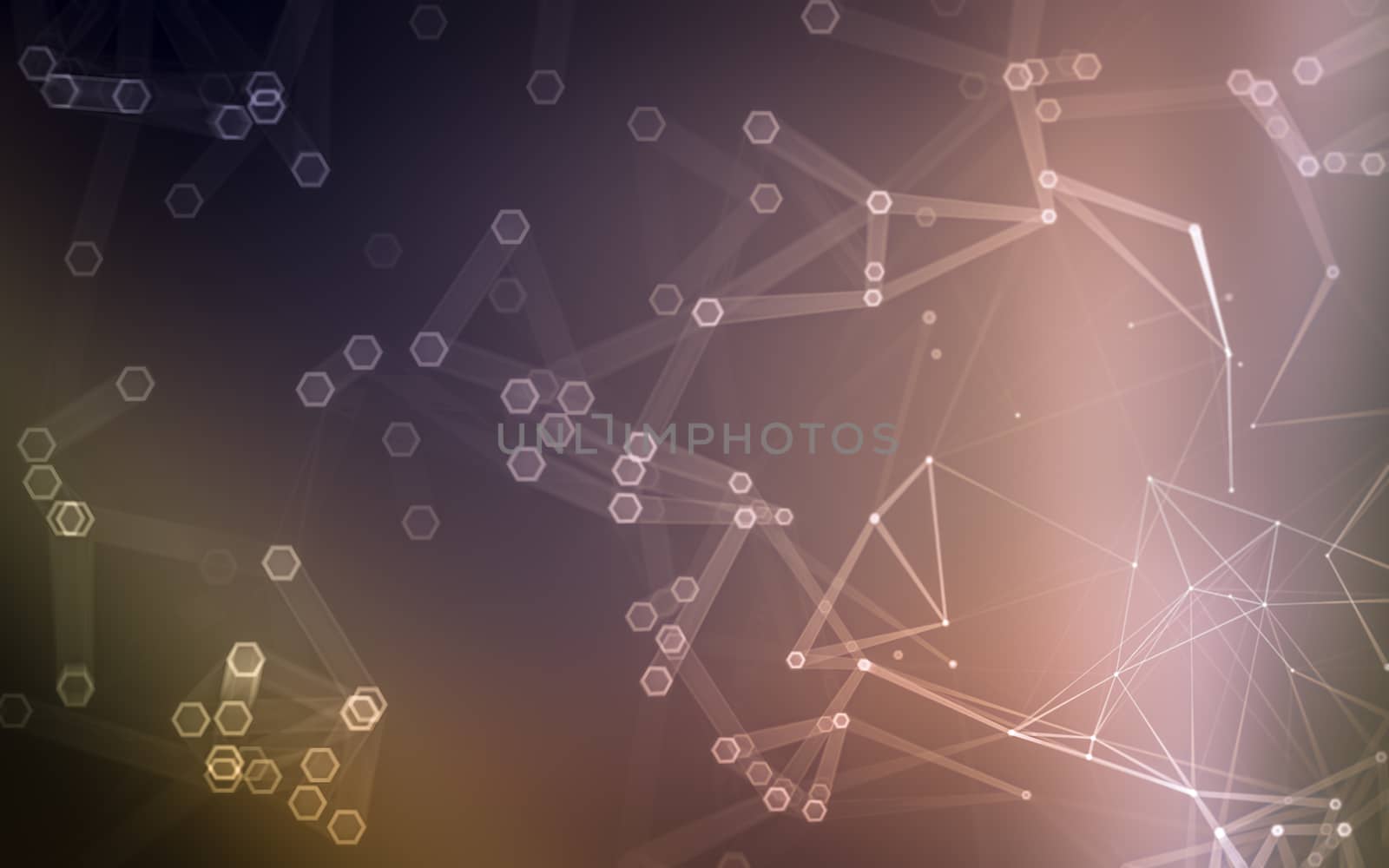 Abstract polygonal space low poly dark background, 3d rendering by teerawit