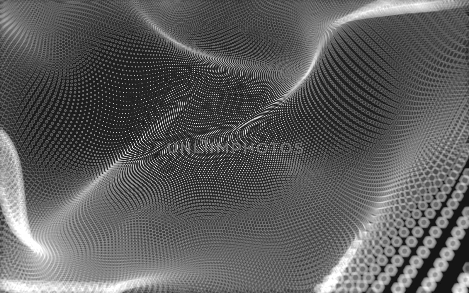 Abstract polygonal space low poly dark background, 3d rendering by teerawit