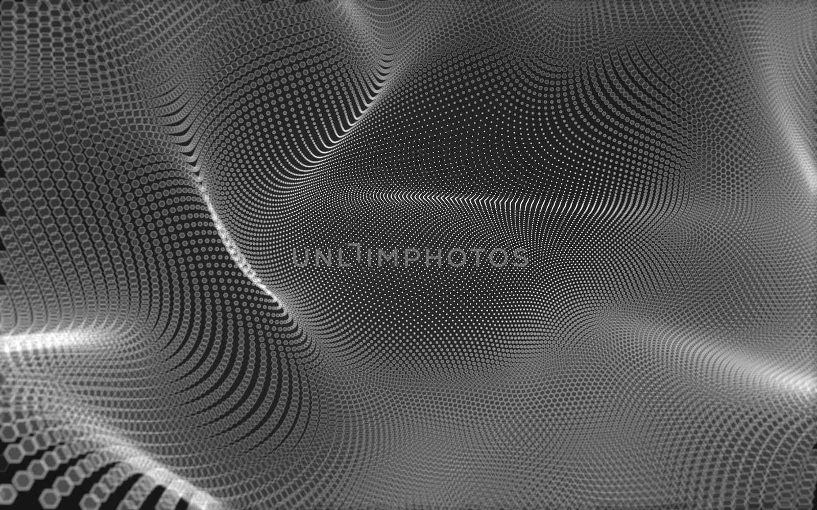 Abstract polygonal space low poly dark background, 3d rendering by teerawit