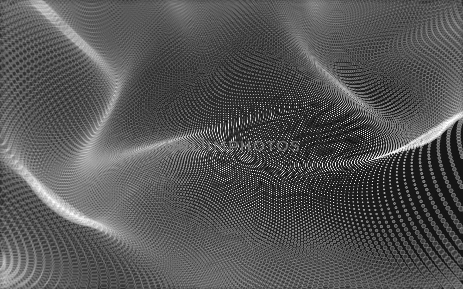 Abstract polygonal space low poly dark background with connecting dots and lines. Connection structure. 3d rendering