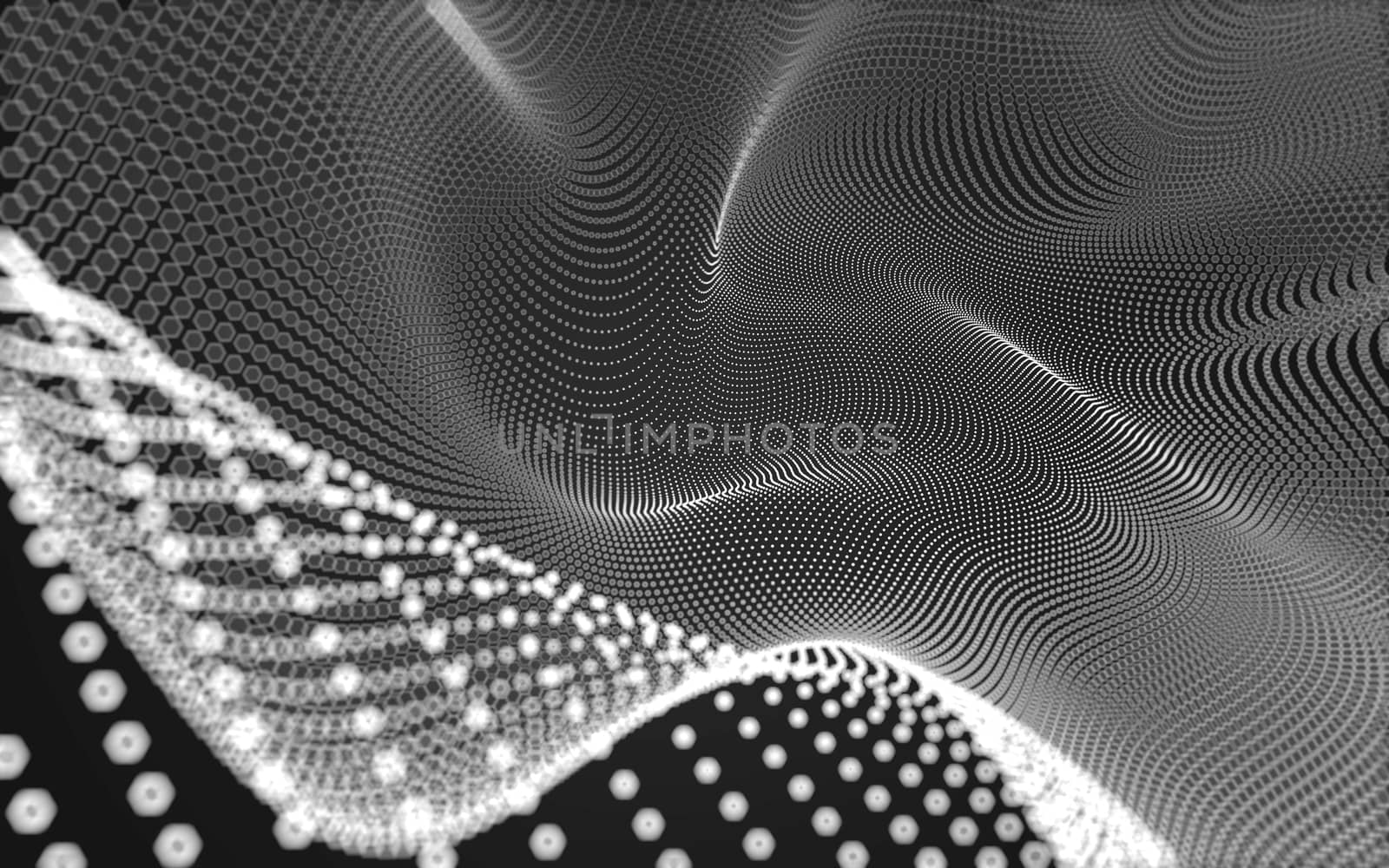 Abstract polygonal space low poly dark background with connecting dots and lines. Connection structure. 3d rendering