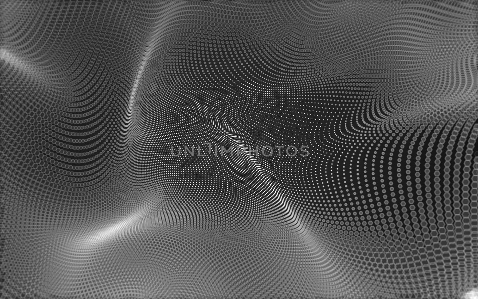 Abstract polygonal space low poly dark background, 3d rendering by teerawit