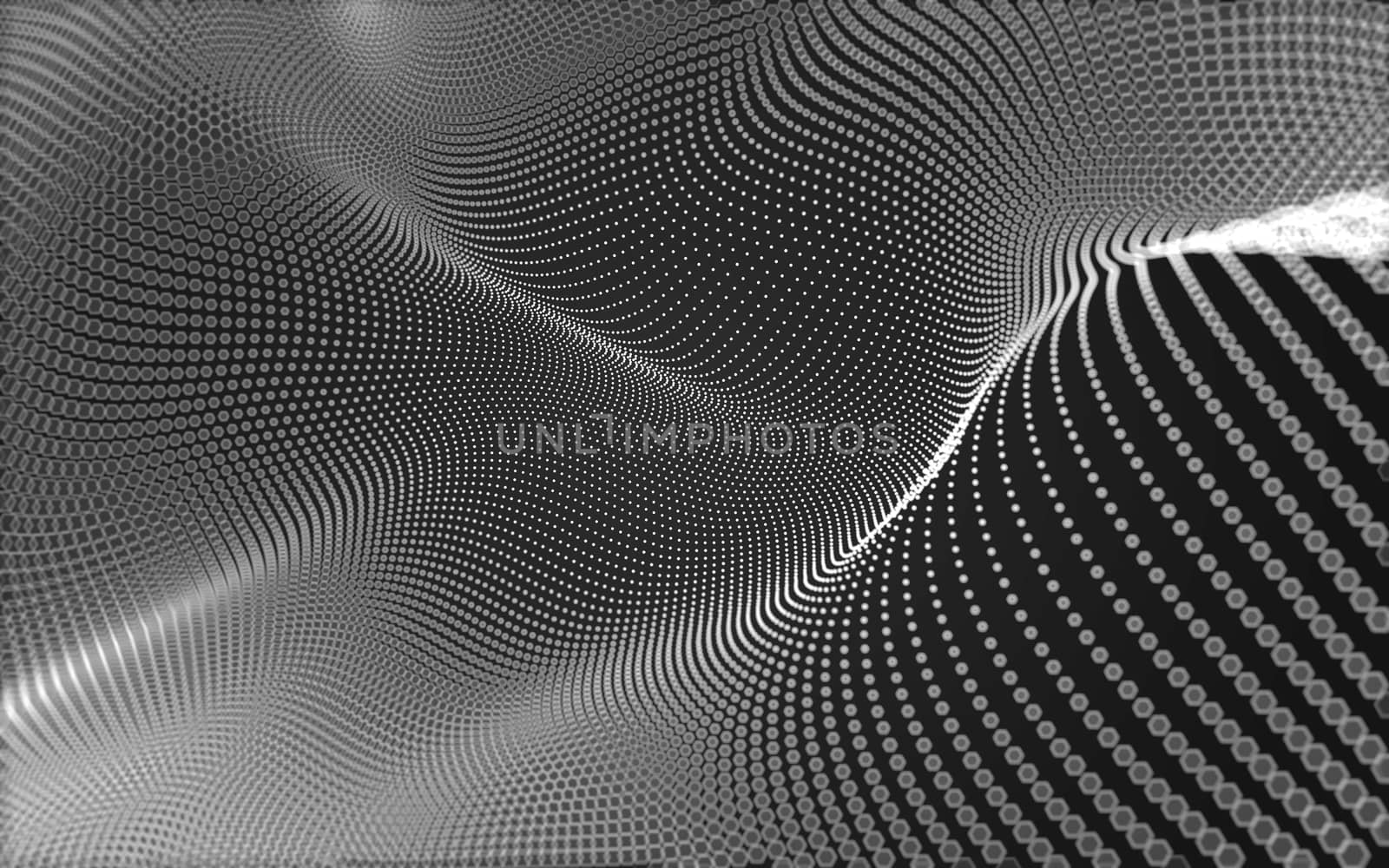 Abstract polygonal space low poly dark background, 3d rendering by teerawit