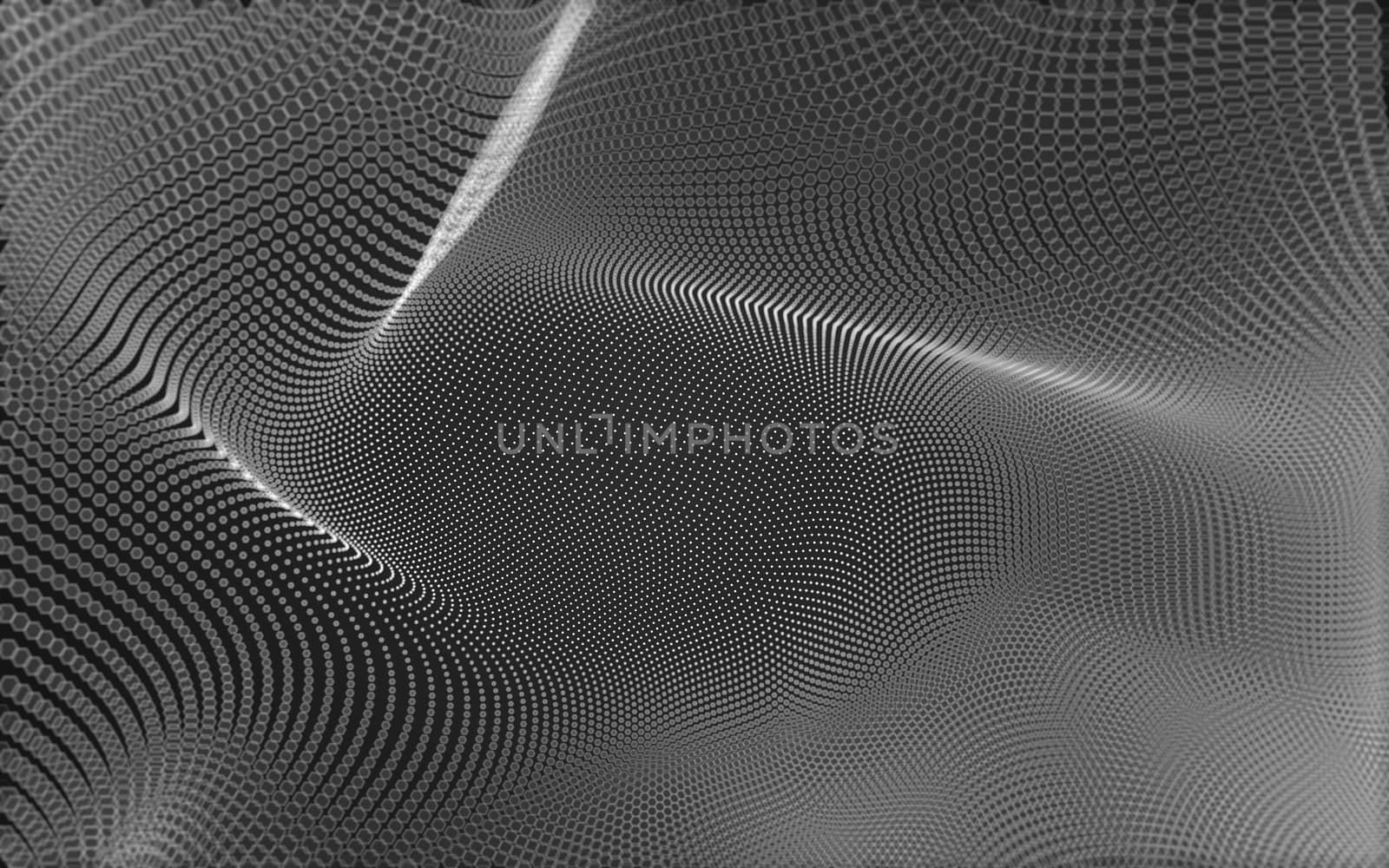 Abstract polygonal space low poly dark background, 3d rendering by teerawit