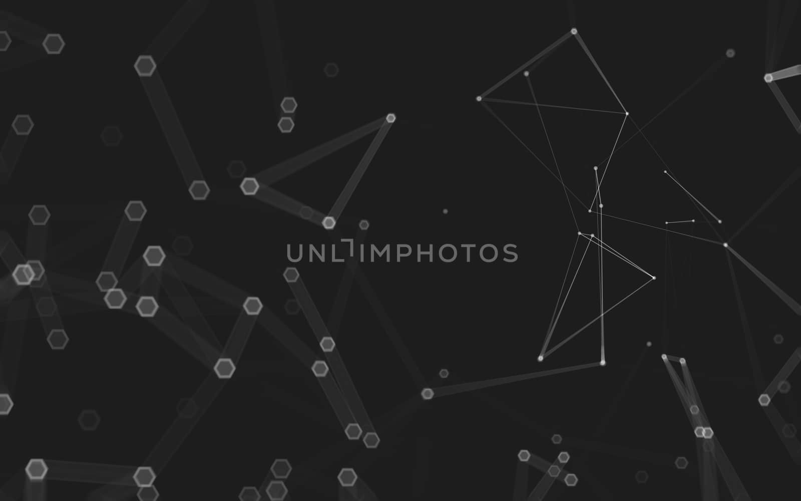 Abstract polygonal space low poly dark background, 3d rendering by teerawit