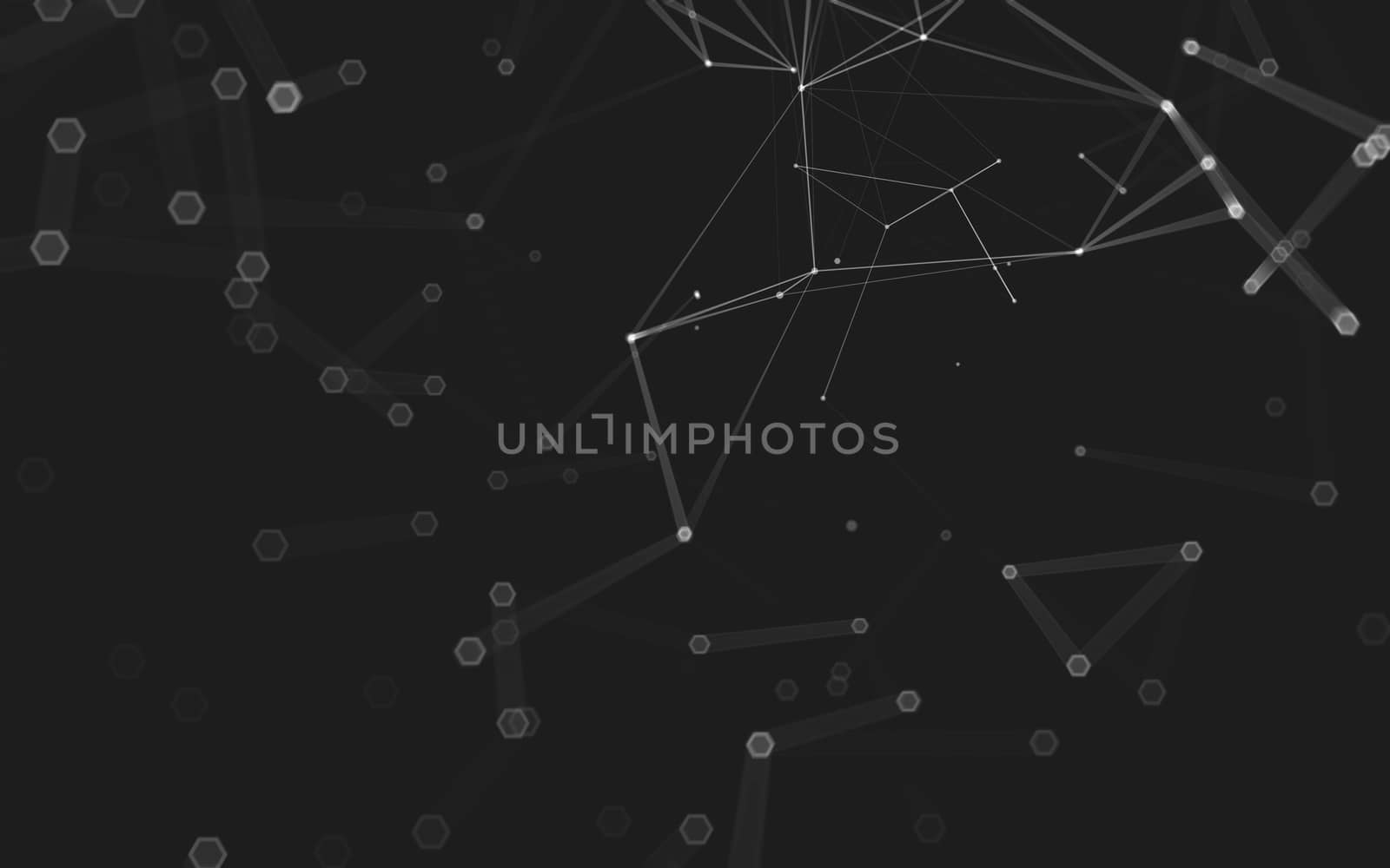 Abstract polygonal space low poly dark background, 3d rendering by teerawit