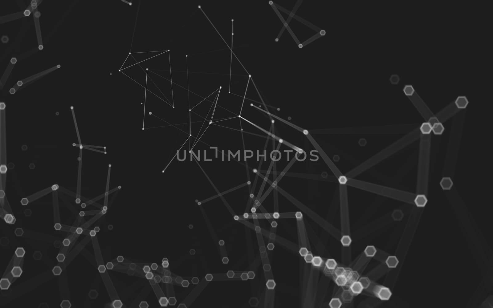 Abstract polygonal space low poly dark background, 3d rendering by teerawit